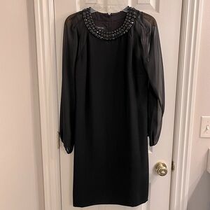 Vintage 90’s Jones New York black party dress with black jeweled collar size 10